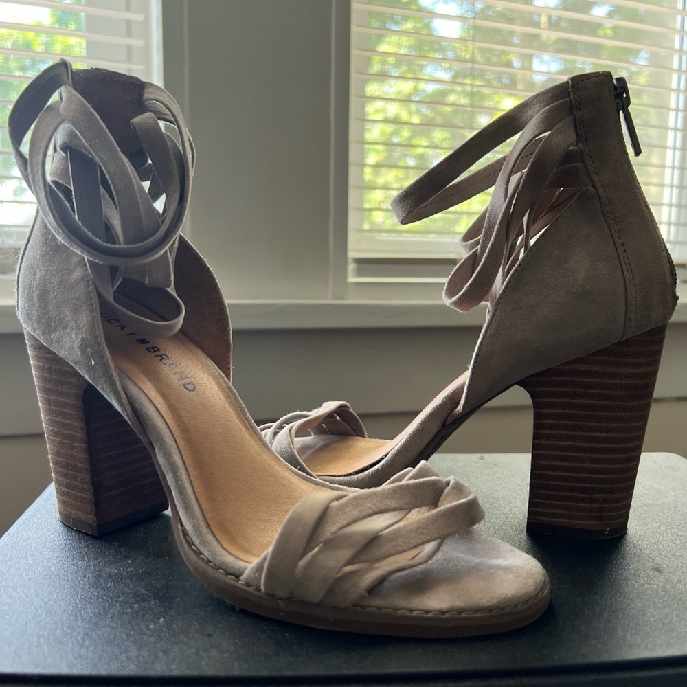 Lucky Brand Gray Block Heel Size 7.5